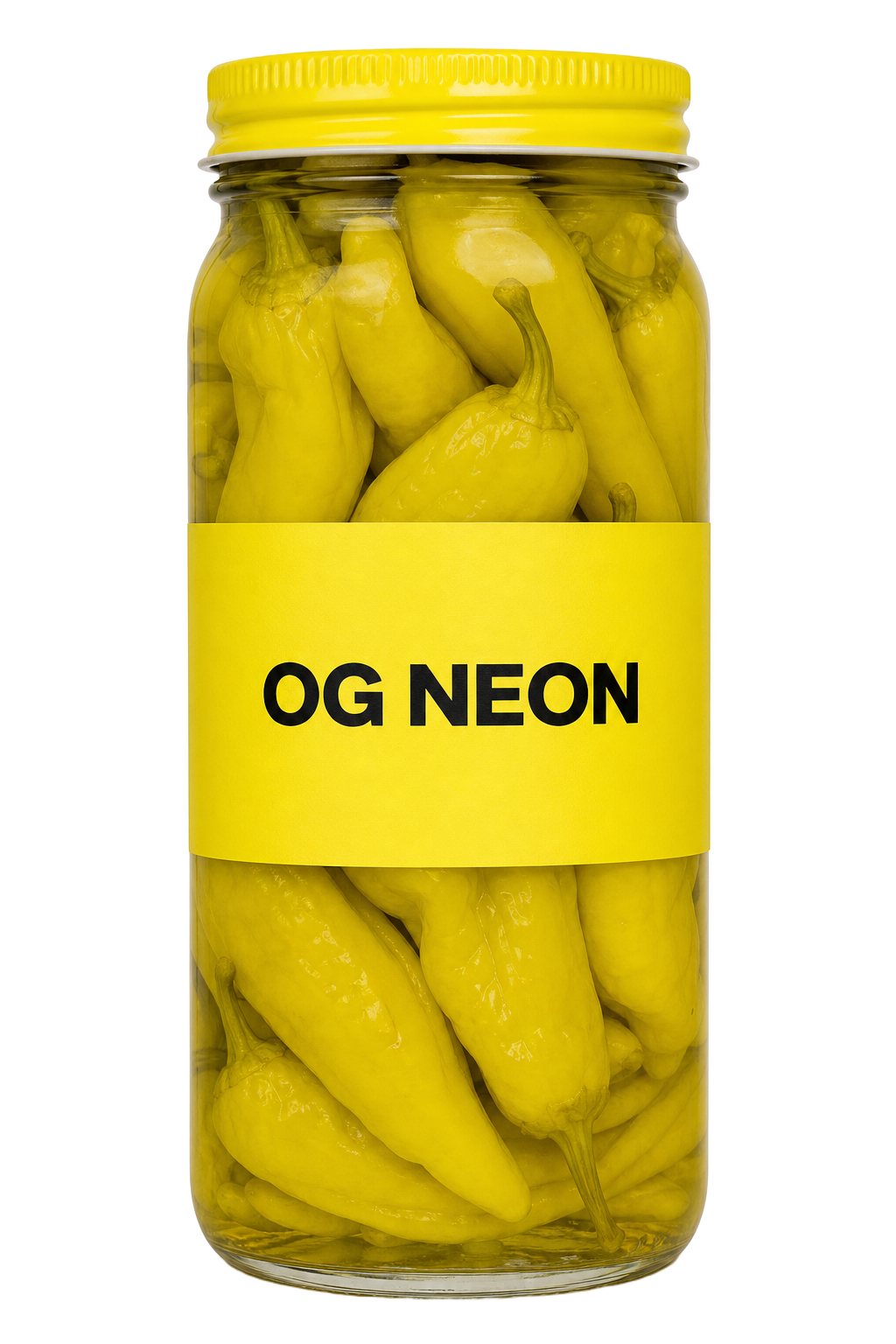 OG NEON jar of pickled banana peppers